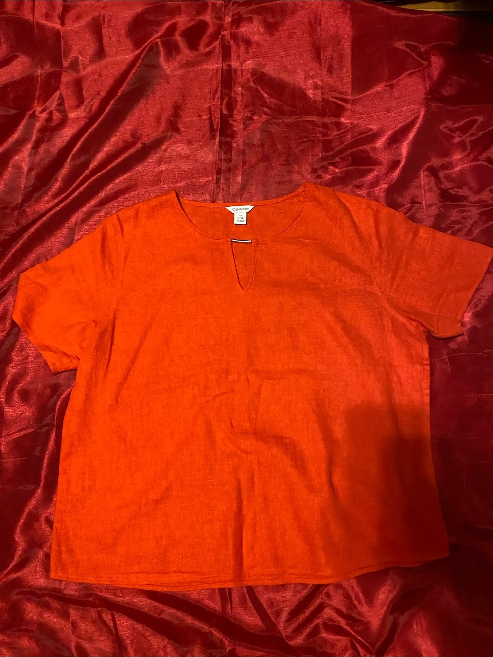 Calvin Klein Bright Orange Short Sleeve Women's Tee